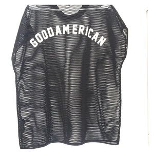 Good American Brand Black Mesh Workout Cover Up